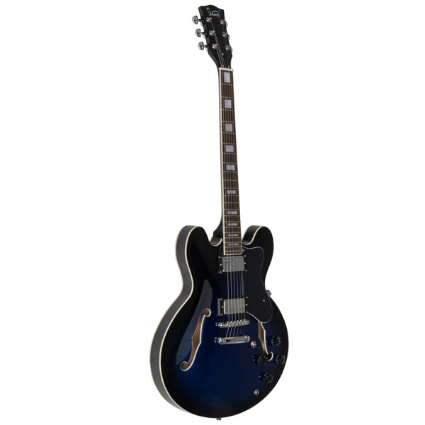 【AM不售卖】Glarry GGS101 双线圈拾音器 黄酸枝指板 爵士电吉他 化蓝色 S101-25