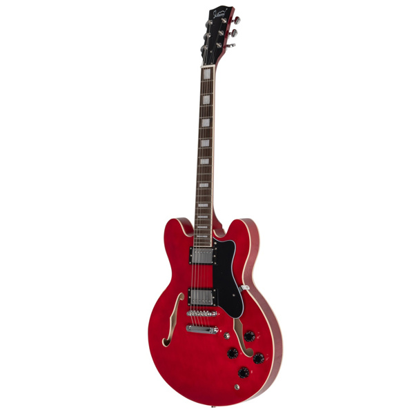 【AM不售卖】Glarry GGS101 双线圈拾音器 黄酸枝指板 爵士电吉他 红色 S101-26