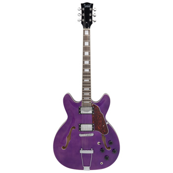 【AM不售卖】Glarry GIZ101 双线圈拾音器 黄酸枝指板 爵士电吉他 透明紫色 S101