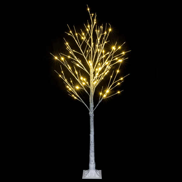  6ft 雪树不带叶 96LED灯 白色 圣诞树 PVC树枝铁支架 N101 英国 德国 法国-5