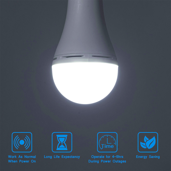 （带电）R70款LED快充内置电池应急灯照明灯泡PP(带挂钩) E27/E26 功率:7W-5