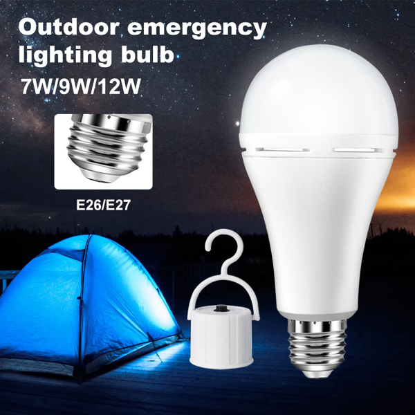 （带电）R70款LED快充内置电池应急灯照明灯泡PP(带挂钩) E27/E26 功率:9W-17