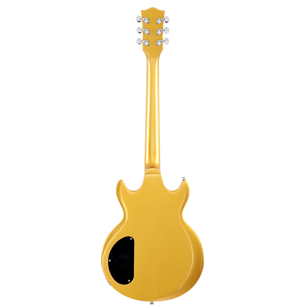 【AM不售卖】Glarry GIZ102 实心双线圈拾音器 月桂木指板 爵士电吉他 金色（带银光粉）-红龟甲护板-3