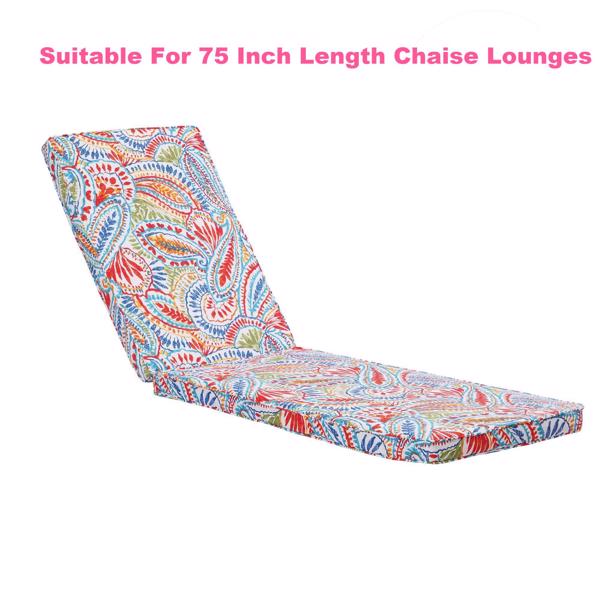 户外躺椅坐垫座椅替换坐垫，适合75英寸长躺椅躺床（花色）-1