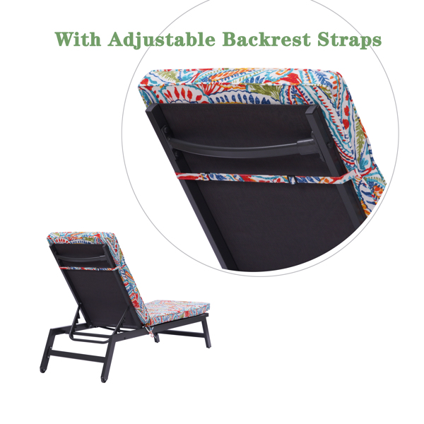 户外躺椅坐垫座椅替换坐垫，适合75英寸长躺椅躺床（花色）-6