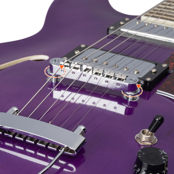 【AM不售卖】Glarry GIZ101 双线圈拾音器 黄酸枝指板 爵士电吉他 透明紫色 S101-34