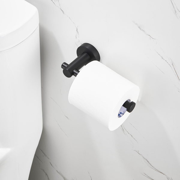 厕纸架哑光黑色加厚太空铝制厕纸架，适用于浴室、厨房、盥洗室墙壁安装-10