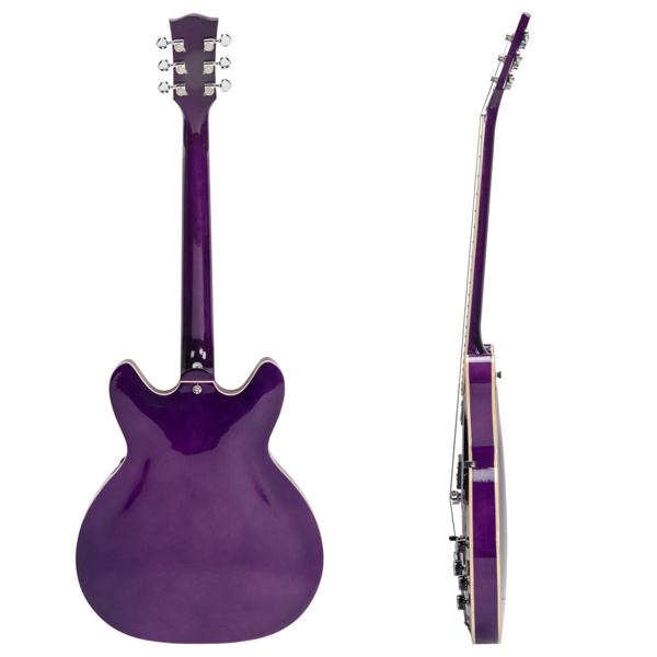 【AM不售卖】Glarry GIZ101 双线圈拾音器 黄酸枝指板 爵士电吉他 透明紫色 S101-4