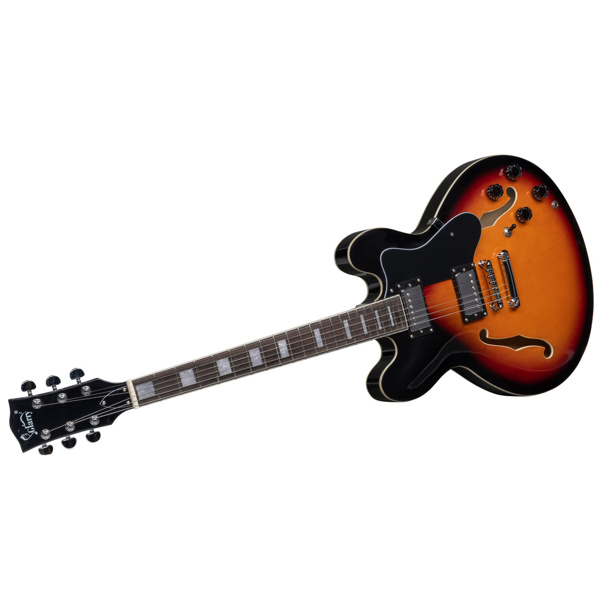 【AM不售卖】Glarry GGS101 双线圈拾音器 黄酸枝指板 爵士电吉他 日落色 S101-11