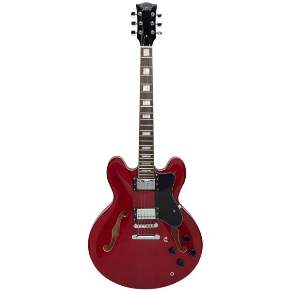 【AM不售卖】Glarry GGS101 双线圈拾音器 黄酸枝指板 爵士电吉他 红色 S101-23