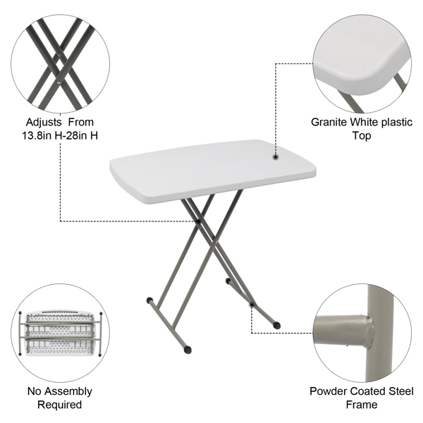 76*50*70.5cm 白色 可升降 庭院塑料桌 N001-15