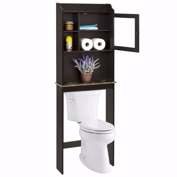现代卫生间空间节省木质储物柜，适用于家庭、浴室-1