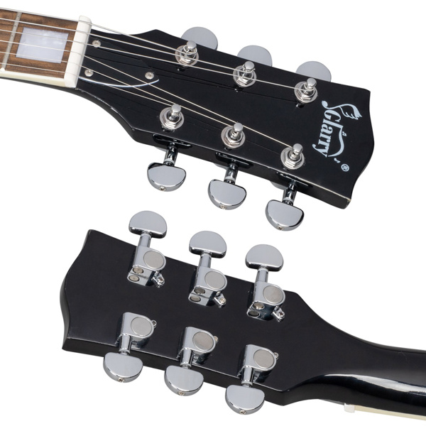 【AM不售卖】Glarry GIZ101 双线圈拾音器 黄酸枝指板 爵士电吉他 黑色 S101-31