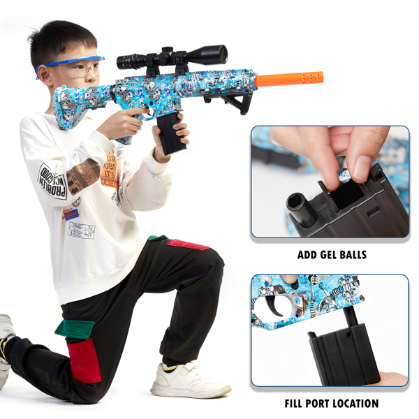 [亚马逊爆款]ASXCFE水弹枪，HKM416电动飞溅球枪，可拆卸，可伸缩，仿真玩具枪 款式多玩性较高 适合户内户外射击游戏-7