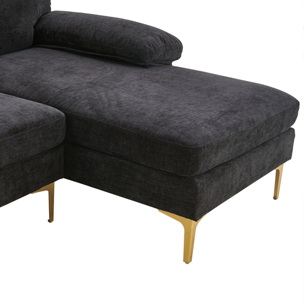 Title 12, Schwarzes U-förmiges 4-sitziges modulares Sofa ...