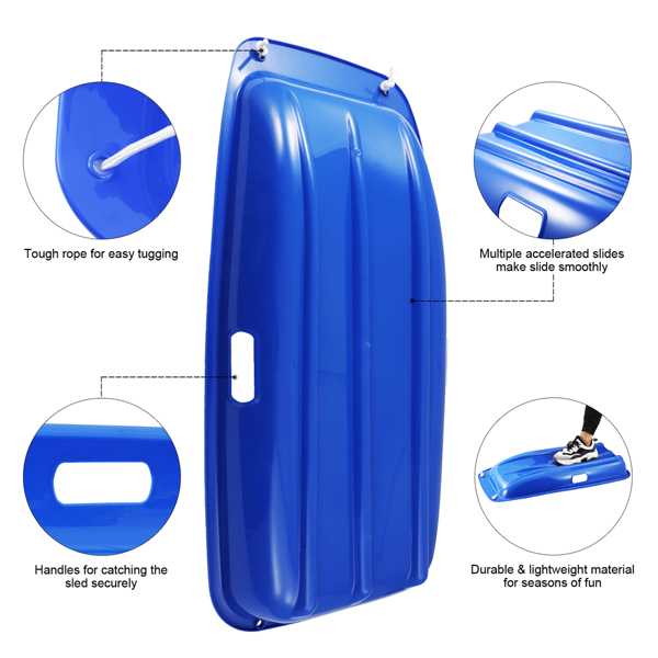  2pcs 88*42*11cm 蓝色 滑雪板 塑料 N001-6