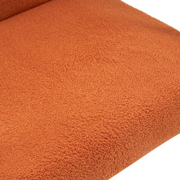  实木扶手  软包 泰迪绒 烧橙色 室内休闲椅 N201-20