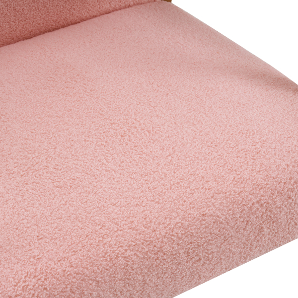 实木扶手  软包 泰迪绒 粉色 室内休闲椅 N201-19