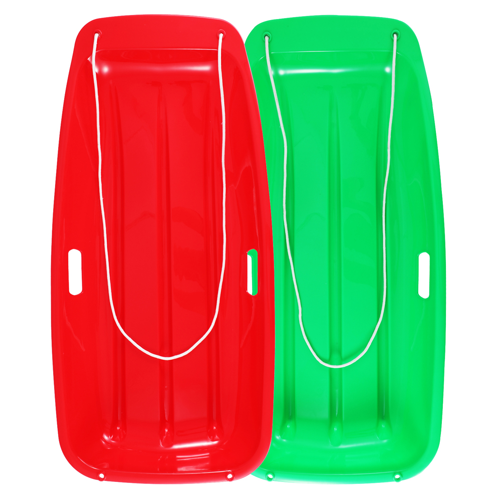 2pcs 88*42*11cm  Plastic Snow Sled Red Green