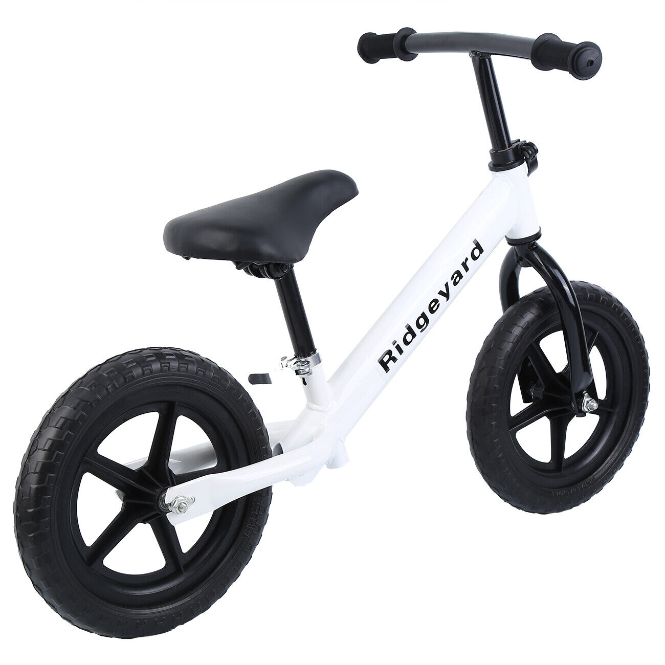 12" Children Balance Bike Kids No-Pedal Learn To Ride Pre Bike Adjustable Seat for 2 3 4 5 6 Years Old Boys Girls Lightweight Toddler Balance Bikes with Handlebar (White)