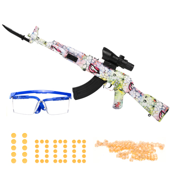 [亚马逊爆款]ASXCFE凝胶球冲击波水弹枪AK47 儿童电动玩具枪带11000发海绵宝宝水弹，可充电电池，射击距离50英尺左右