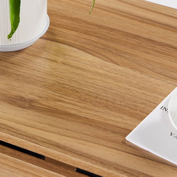  三层 方形 餐桌 密度板 铁 木纹棕 多功能可折叠 135*78*75cm N101-16