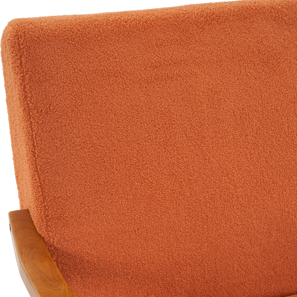  实木扶手  软包 泰迪绒 烧橙色 室内休闲椅 N201-28