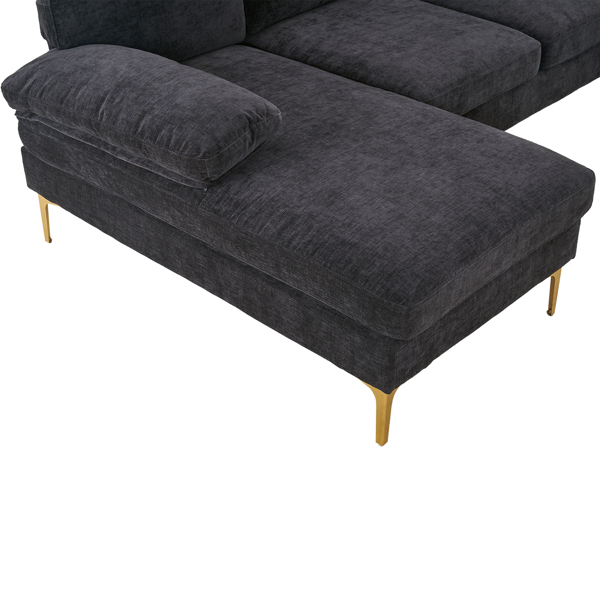 Title 11, Schwarzes U-förmiges 4-sitziges modulares Sofa ...