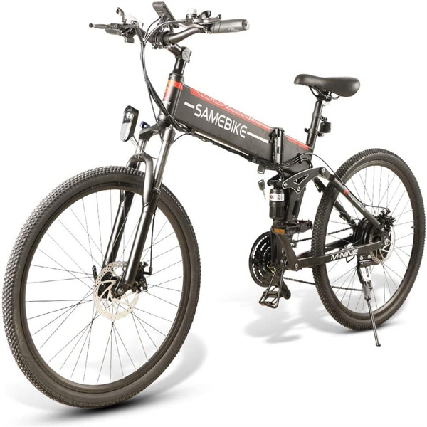 SAMEBIKE LO26成人电动自行车，折叠电动山地车成人26英寸E-Bike 500W电机专业Shimano 7变速齿轮，48V 10AH可拆卸锂离子电池（周末不发货，请谨慎下单）-1