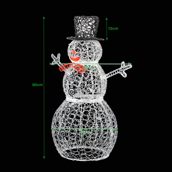  3ft 透明 亚克力 带100灯串 庭院雪人装饰 英规-13