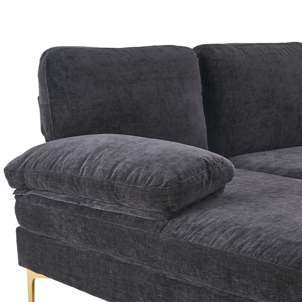 Title 32, Schwarzes U-förmiges 4-sitziges modulares Sofa ...