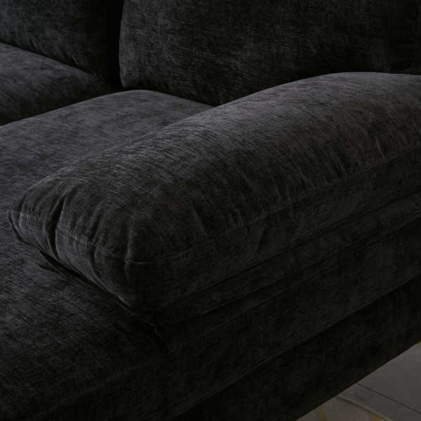 Title 35, Schwarzes U-förmiges 4-sitziges modulares Sofa ...