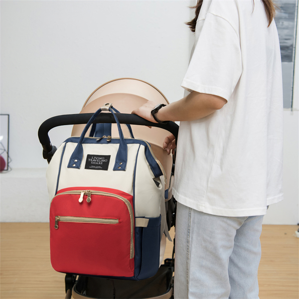 背包尿布袋，时尚的婴儿车带包括绝缘口袋 易于清洁的背包尿布袋(周末不发货，谨慎下单）-9