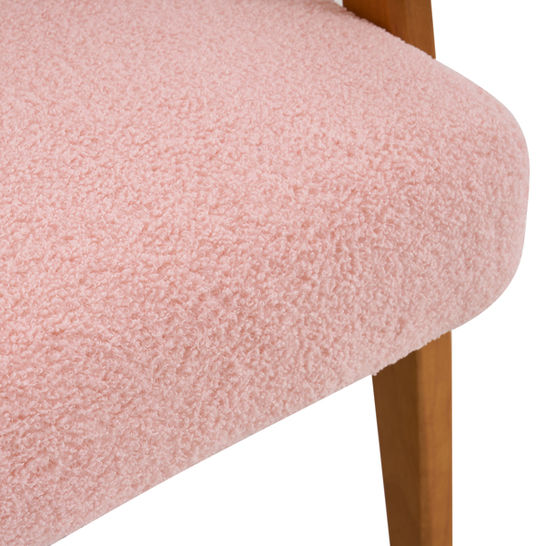  实木扶手  软包 泰迪绒 粉色 室内休闲椅 N201-20