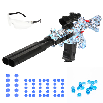 [亚马逊爆款]ASXCFE水弹枪电动双管M416玩具枪带 11000无毒 环保 可生物降解凝胶 美国爆款玩具枪