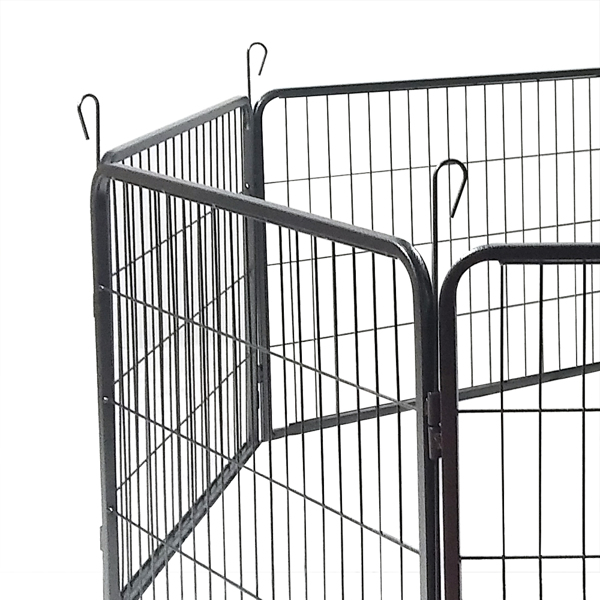  黑色 铁管 方管 24“ 游戏区8片 宠物围栏 可折叠 可开门-7