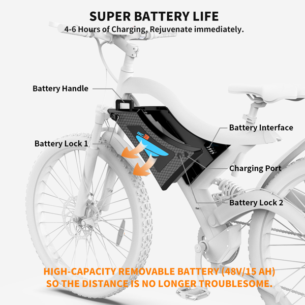 AOSTIRMOTOR 48V15AH Battery fit for S18 S18-1500W 电动自行车电池-4