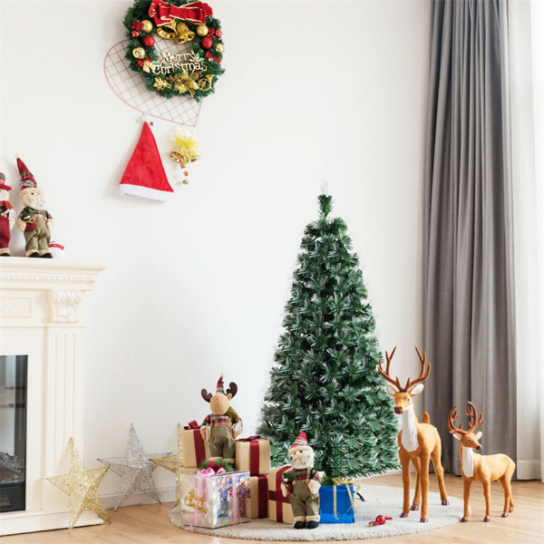 5英尺预亮光纤圣诞树8闪光模式PVC带双色灯人造节日圣诞树的家;圣诞装饰;办公室;聚会，派对-11