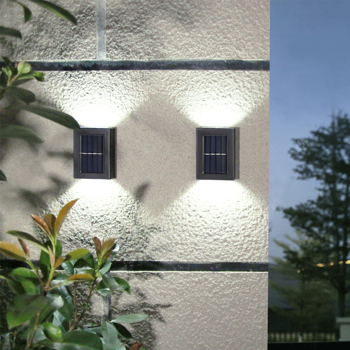 (带电)太阳能上下发光花园庭院壁灯2Pcs 白光