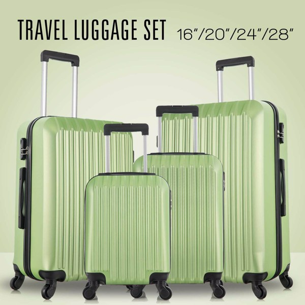 四件套拉杆箱  ABS轻便硬壳旅行箱  行李箱 绿色-21