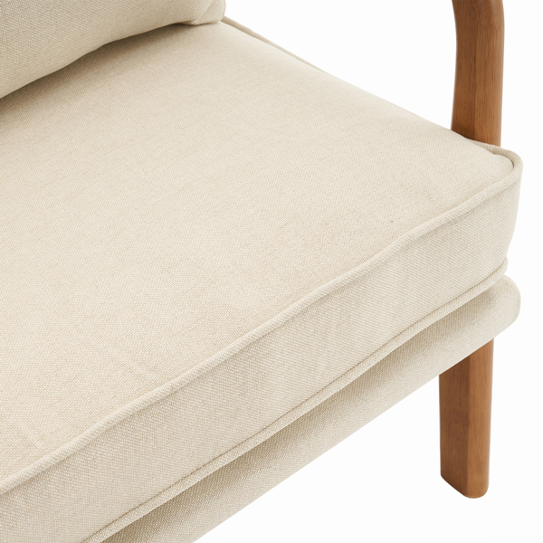  橡木扶手 单人休闲椅 橡木 软包 米白色 室内休闲椅 N101-46