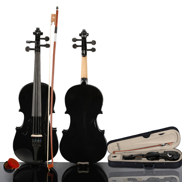 1/2 黑色小提琴+盒+弓子+松香-1