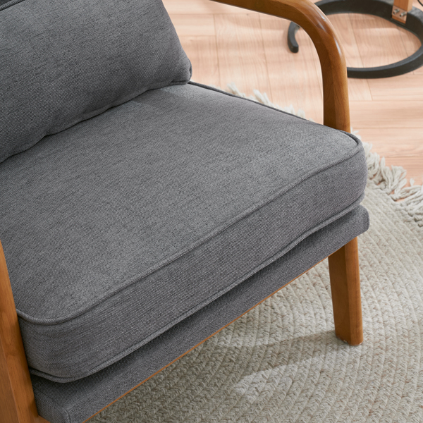  橡木扶手 单人休闲椅 橡木 软包 深灰色 室内休闲椅 N101-58