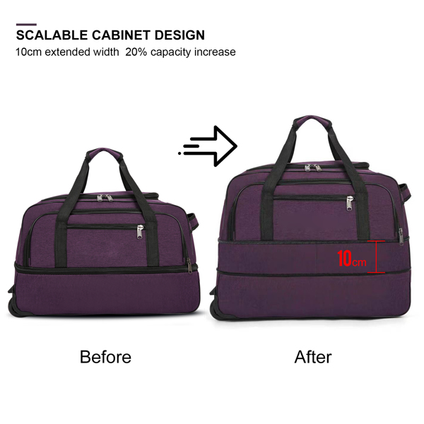 可拓展 三件套牛津布拉杆箱 轻便软壳行李  紫色-13
