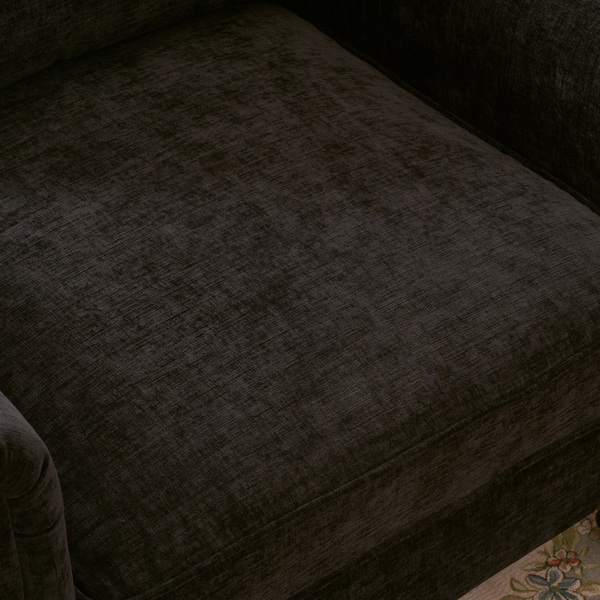  实木葫芦脚 弯扶手 室内单人沙发 黑色 美式 -31