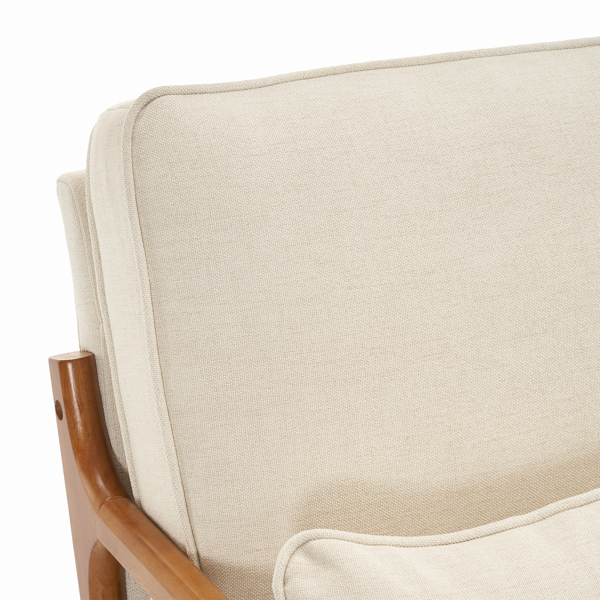  橡木扶手 单人休闲椅 橡木 软包 米白色 室内休闲椅 N101-10