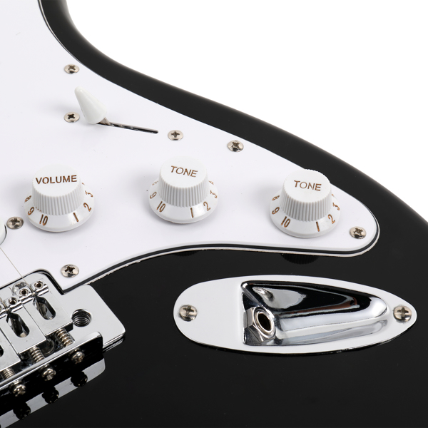  MST 单-单-单拾音器 枫木指板 黑色-白护板 ST电吉他+音箱套装-12