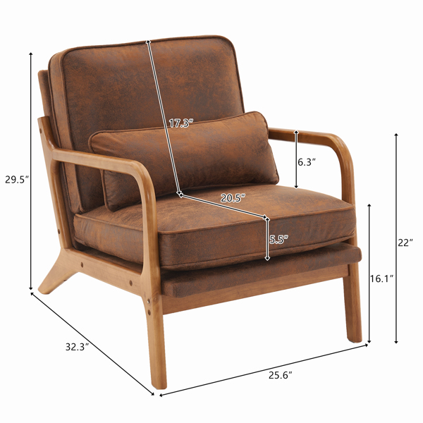  橡木扶手 单人休闲椅 橡木 软包 烫金布 橙色 室内休闲椅 N101-2