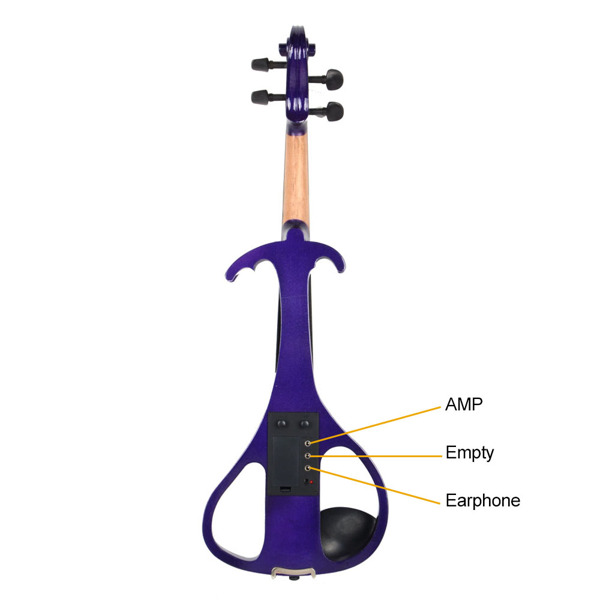 4/4 紫色钢琴烤漆电声小提琴+盒+琴弓+松香+耳机+连接线 V-004-22