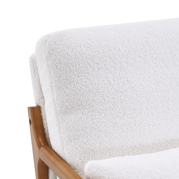 橡木扶手 单人休闲椅 N101 橡木 软包 泰迪绒 米白色 室内休闲椅 N101 -44